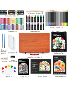 Set de Arte Deluxe Shuttle Art 149 Piezas en Caja de Madera 2