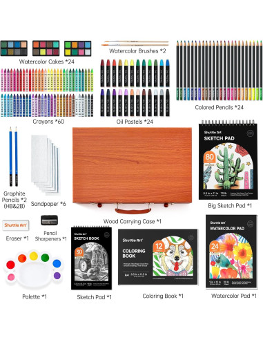 Set de Arte Deluxe Shuttle Art 149 Piezas en Caja de Madera