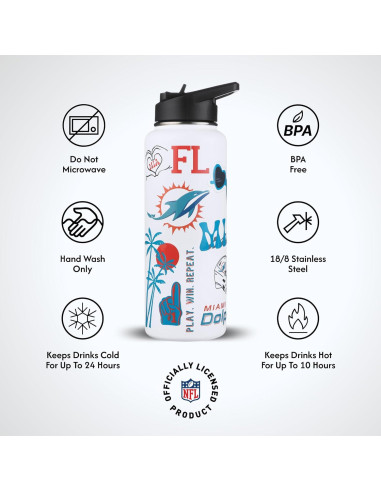 Botella de Agua 1000ml La Compañía de la Memoria NFL - Acero Inoxidable