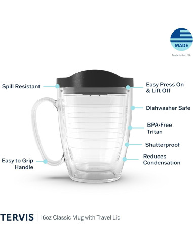 Vaso de Viaje Aislado Tervis 16oz Inter Miami CF Doble Pared