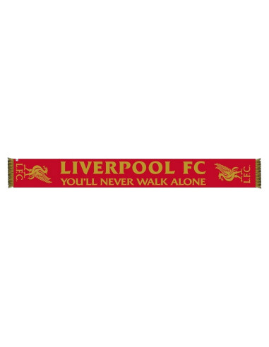 Bufanda Liverpool FC YNWA 100% Acrílico Roja/Dorada 132x19 cm
