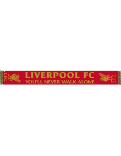 Bufanda Liverpool FC YNWA 100% Acrílico Roja/Dorada 132x19 cm 2