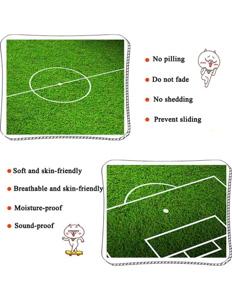 Alfombra Infantil de Fútbol ZFHNYJWKL 80x120 cm Antideslizante