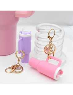 Juego de 2 llaveros mini vaso TOS en púrpura-rosa 2