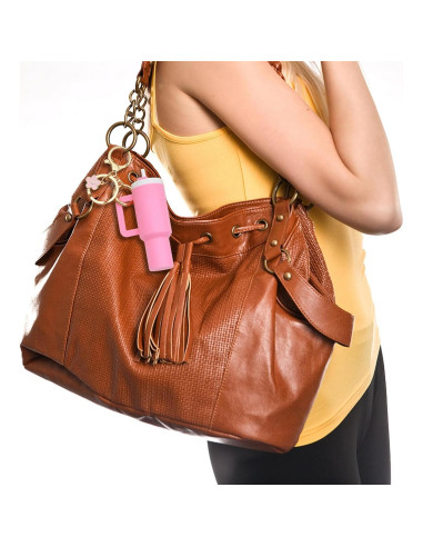 Juego de 2 llaveros mini vaso TOS en púrpura-rosa