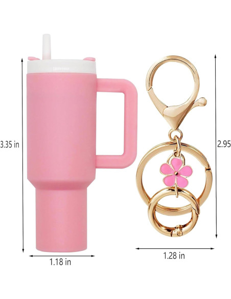 Juego de 2 llaveros mini vaso TOS en púrpura-rosa