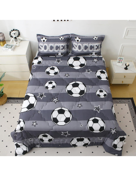 Conjunto de Edredón Individual Gusuhome 7 Piezas Fútbol 3D