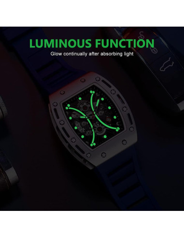 Reloj de Pulsera Hombre YUNSML Cronógrafo Azul 48mm