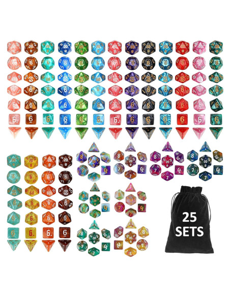 Juego de Dados Poliedricos DND Surhugvy - 175 Piezas Multicolores