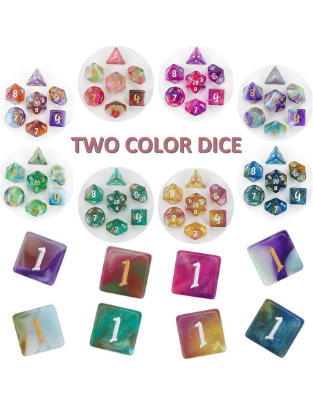 Juego de Dados Poliedricos DND Surhugvy - 175 Piezas Multicolores