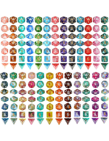Juego de Dados Poliedricos DND Surhugvy - 175 Piezas Multicolores