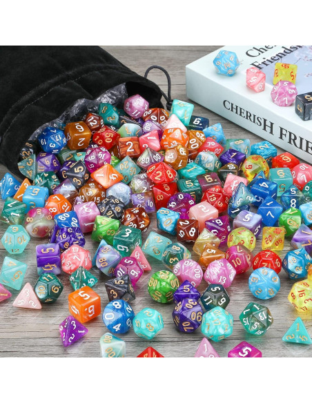 Juego de Dados Poliedricos DND Surhugvy - 175 Piezas Multicolores