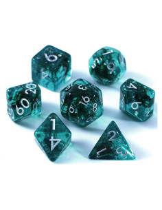 Juego de Dados Poliedricos Soar Forge Musgo Acuamarina D&D