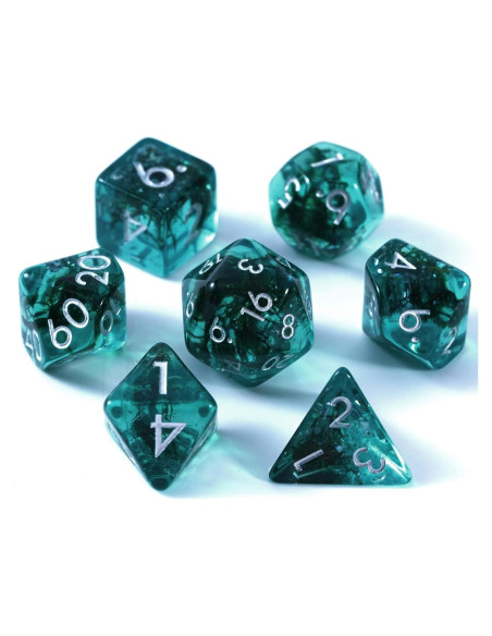 Juego de Dados Poliedricos Soar Forge Musgo Acuamarina D&D