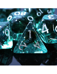 Juego de Dados Poliedricos Soar Forge Musgo Acuamarina D&D 2