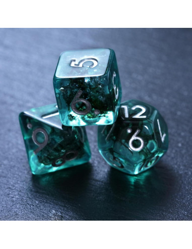 Juego de Dados Poliedricos Soar Forge Musgo Acuamarina D&D
