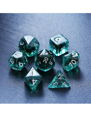 Juego de Dados Poliedricos Soar Forge Musgo Acuamarina D&D