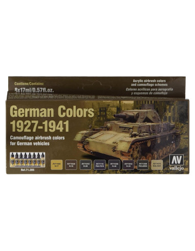 Set de Pintura Acrílica Vallejo 8 Colores Alemanes 1927-1941 136 ml