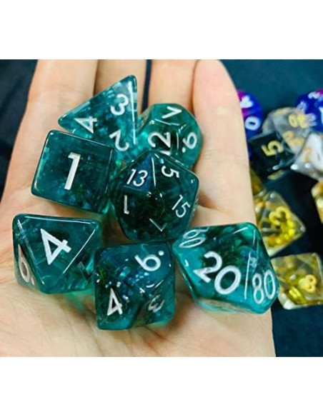 Juego de Dados Poliedricos Soar Forge Musgo Acuamarina D&D