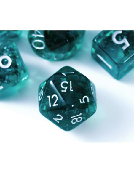 Juego de Dados Poliedricos Soar Forge Musgo Acuamarina D&D