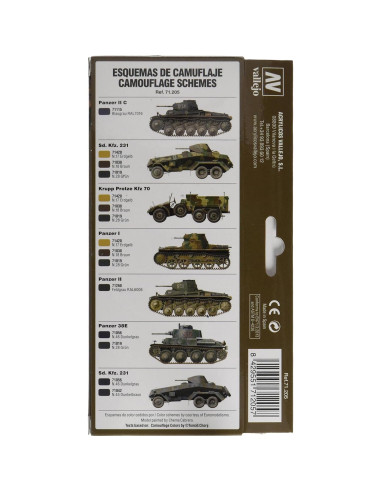 Set de Pintura Acrílica Vallejo 8 Colores Alemanes 1927-1941 136 ml