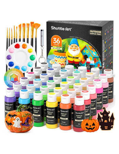 Juego de Pintura Acrílica Exterior Shuttle Art 36 Colores 60ml