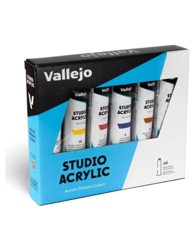 Set de Pintura Acrílica Vallejo 6 Tubos 58 ml Colores Primarios