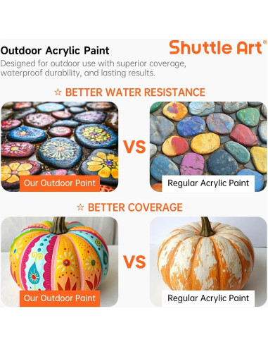 Juego de Pintura Acrílica Exterior Shuttle Art 36 Colores 60ml