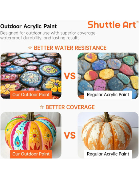 Juego de Pintura Acrílica Exterior Shuttle Art 36 Colores 60ml
