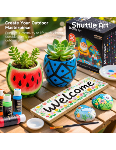 Juego de Pintura Acrílica Exterior Shuttle Art 36 Colores 60ml
