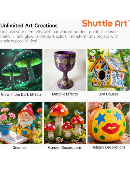 Juego de Pintura Acrílica Exterior Shuttle Art 36 Colores 60ml
