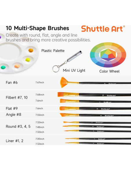 Juego de Pintura Acrílica Exterior Shuttle Art 36 Colores 60ml