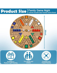 Juego de Mesa de Madera Kathfly para 3-6 Jugadores 50 cm 2