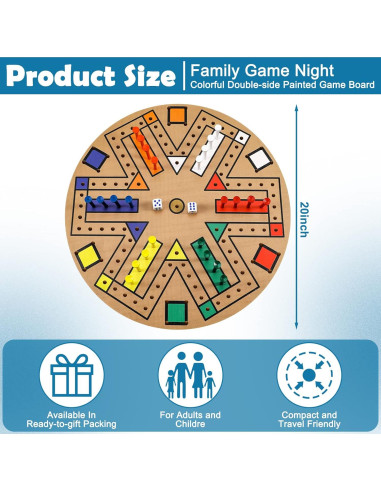 Juego de Mesa de Madera Kathfly para 3-6 Jugadores 50 cm