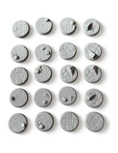 Bases de roca 25 mm Tofer (x20) para miniaturas SAGA 2