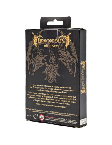 Set de Dados Dracopolis Q-Workshop El Cuello Largo Andino - 7 Dados 3D