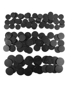 100PCS Bases Redondas Negras 25mm 32mm 40mm + Adhesivo FIGURESLAB