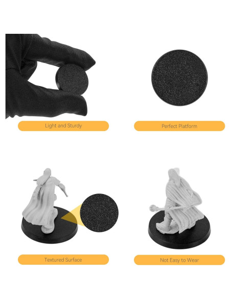 100PCS Bases Redondas Negras 25mm 32mm 40mm + Adhesivo FIGURESLAB