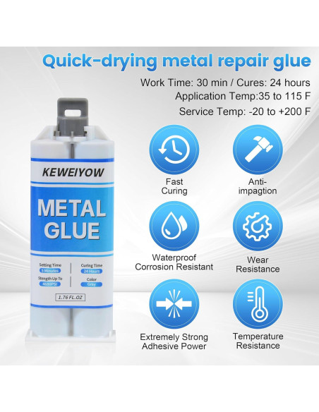 Pegamento Epóxico de Alta Resistencia KEWEIYOW 50g para Metal