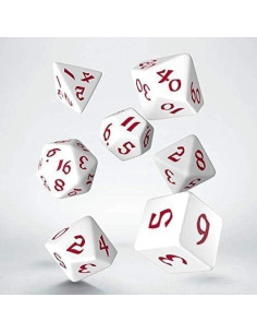 Juego de Dados Rúnicos Clásicos Q-Workshop Blanco y Rojo (7 piezas) 2