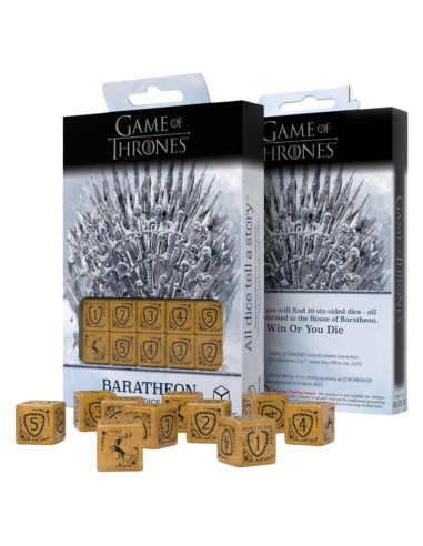 Set de Dados Baratheon 10xD6 Q Workshop - Amarillo Brillante