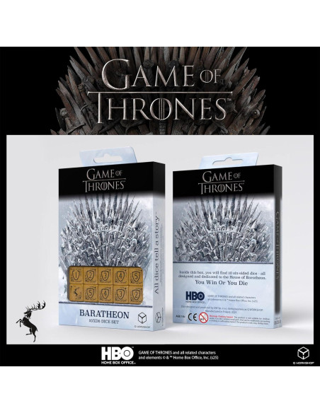 Set de Dados Baratheon 10xD6 Q Workshop - Amarillo Brillante