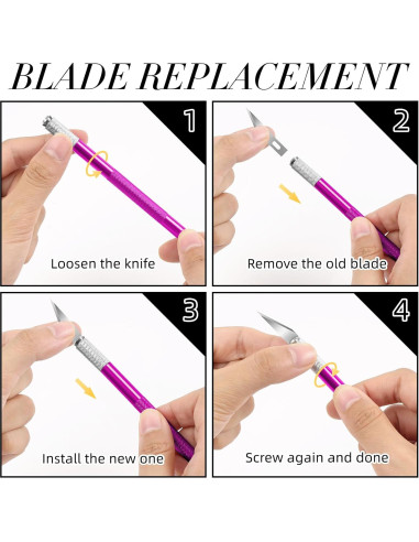 Juego de Cuchillos de Hobby JTIEO con 4 Cuchillos y 70 Cuchillas
