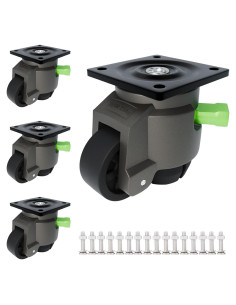 Paquete de 4 Ruedas Niveladoras TopHigh 60F Ajustables 1000 Kg