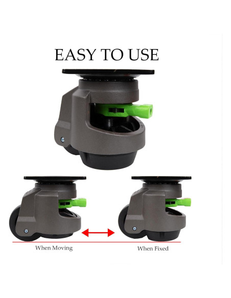 Paquete de 4 Ruedas Niveladoras TopHigh 60F Ajustables 1000 Kg