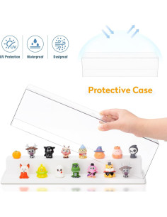 Estuche de exhibición acrílico JOYMOMO 2 piezas 36.5x21x8 cm 2