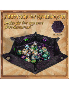 Bandeja de Dados Hexagonal Byhoo Púrpura, Plegable y Duradera 2