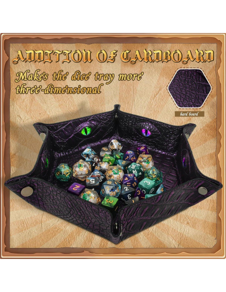 Bandeja de Dados Hexagonal Byhoo Púrpura, Plegable y Duradera