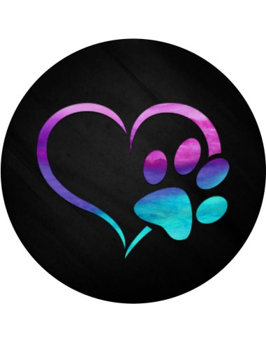 Agarre para teléfono PopSockets huella de perro corazón púrpura