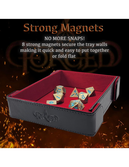 Bandeja de Dados Magnética Plegable Forged Dice Co. Roja 16.8x13.3cm